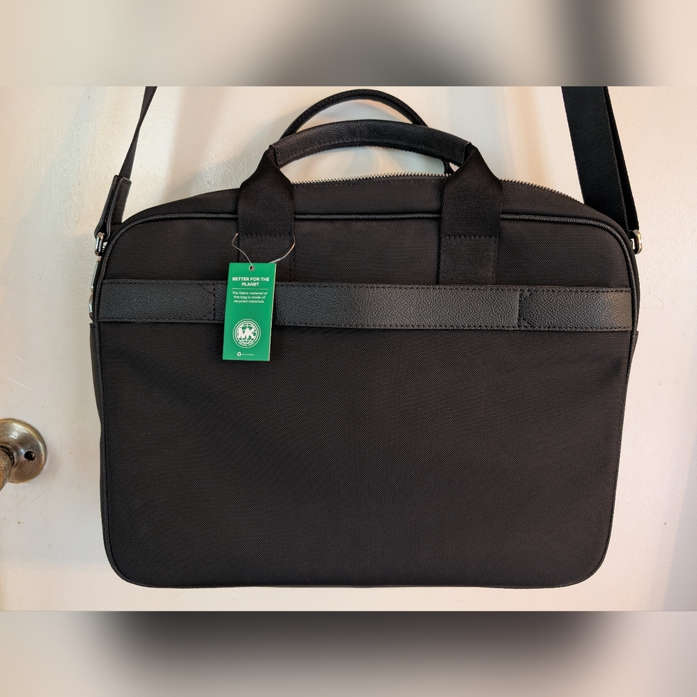 MICHAEL KORS Kent Nylon Leather Trim Briefcase Computer Bag - Picture 10 of 13
